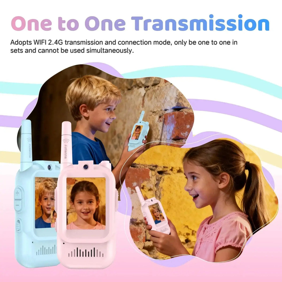 Kids Video Walkie Talkie Set with 2.0-inch IPS Screen