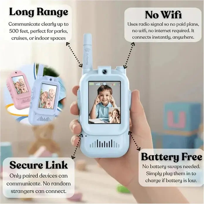 Kids Video Walkie Talkie Set with 2.0-inch IPS Screen