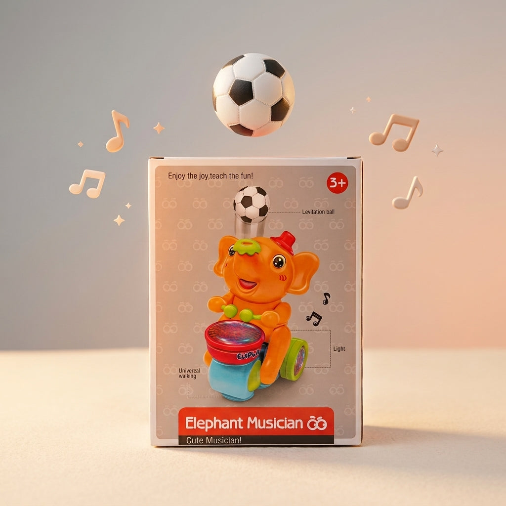 Musical Walking Elephant Toy with Floating Ball