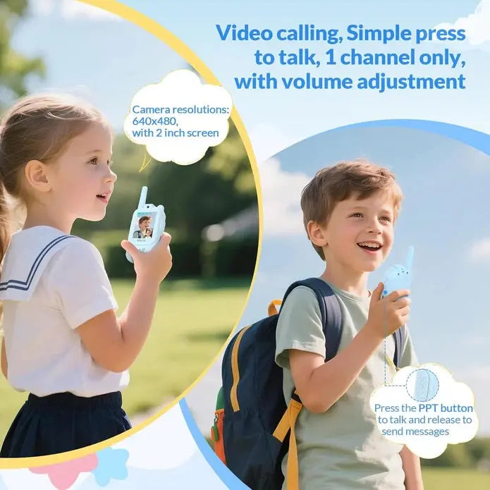 Kids Video Walkie Talkie Set with 2.0-inch IPS Screen