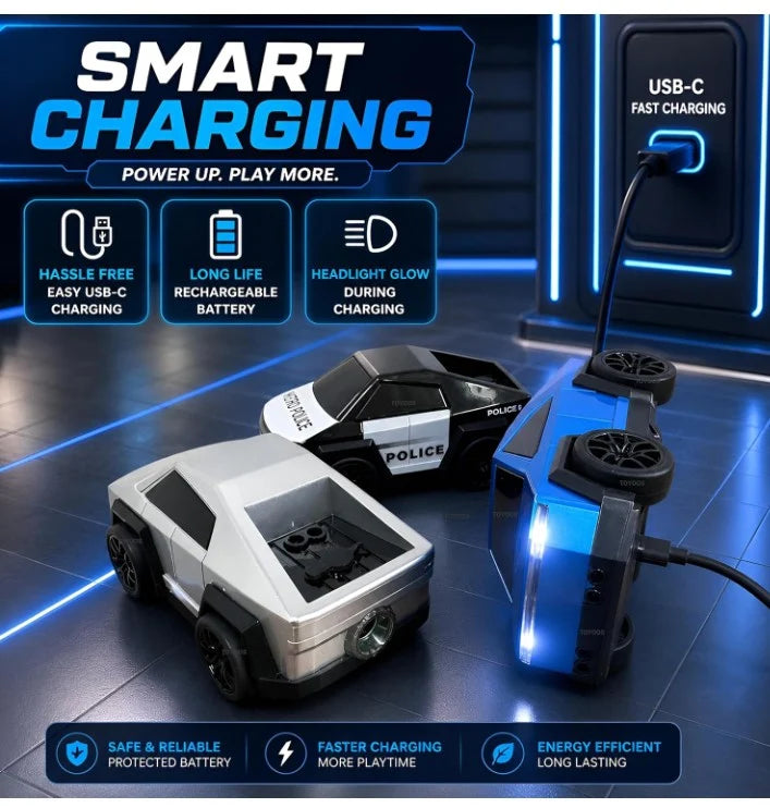 2.4GHz Mini Spray Drift Remote Control Car with Mist Spray, Follow Mode, Escape Mode, Light & Sound RC Toy Car