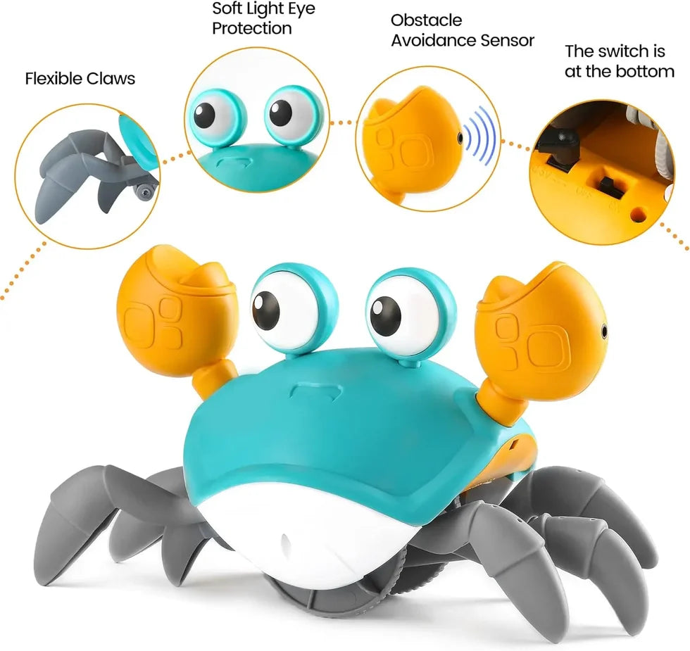 Electric Crawling Crab Toy With Lights & Music for Kids