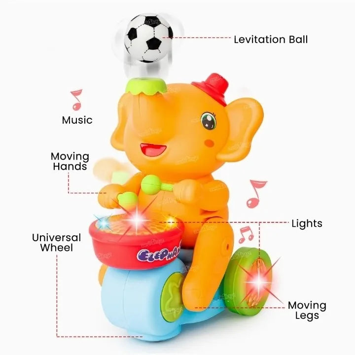 Musical Walking Elephant Toy with Floating Ball