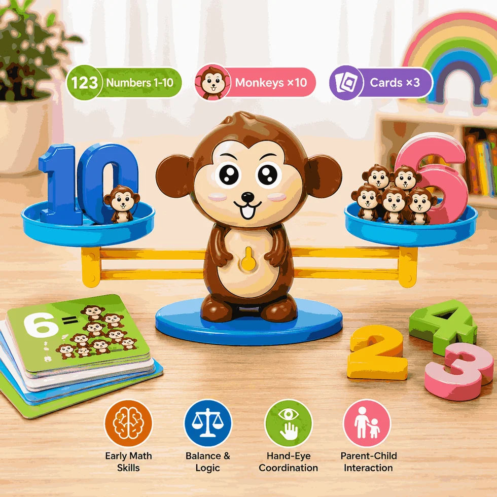 Weight Balance Learning Scale - Monkey Balance Game