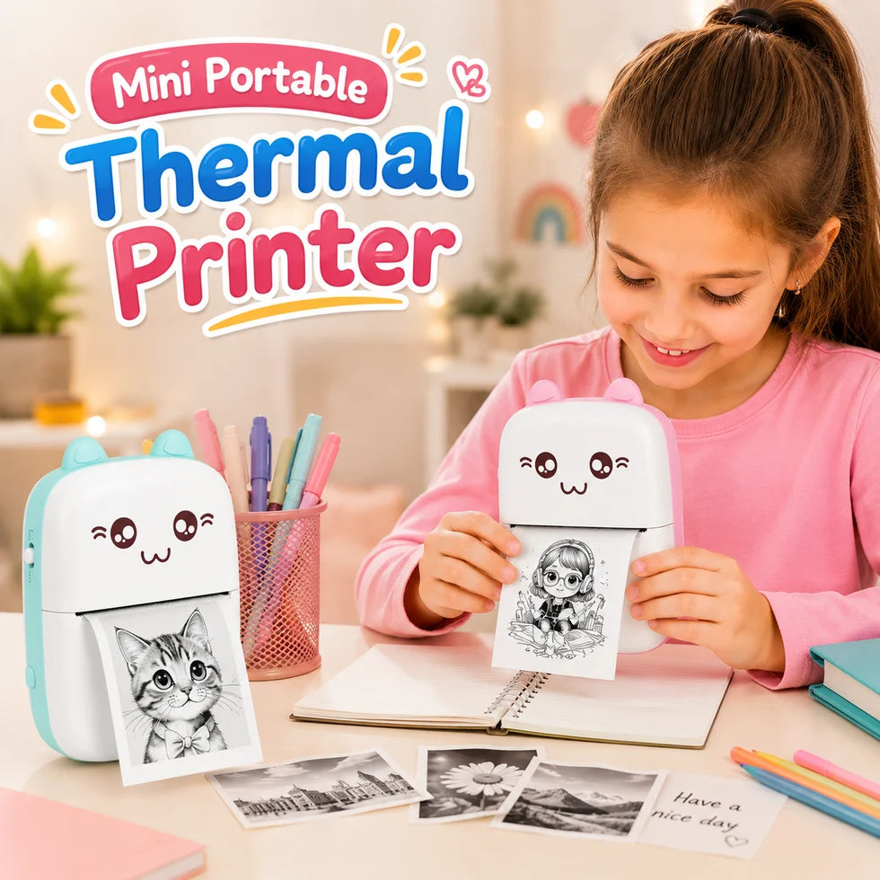 Pocket Inkless Mini Printer - Thermal Portable Bluetooth Wireless Mini Printer