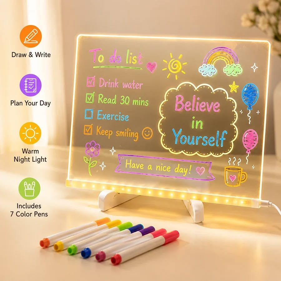 DIY Acrylic Luminescent Writing Lamp LED Message Board