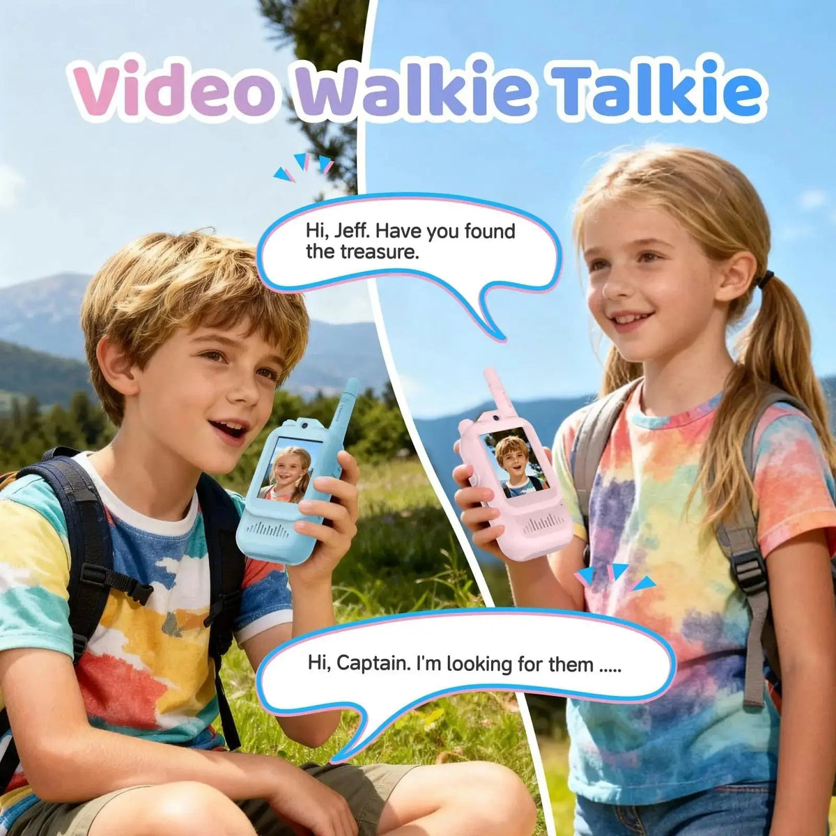 Kids Video Walkie Talkie Set with 2.0-inch IPS Screen