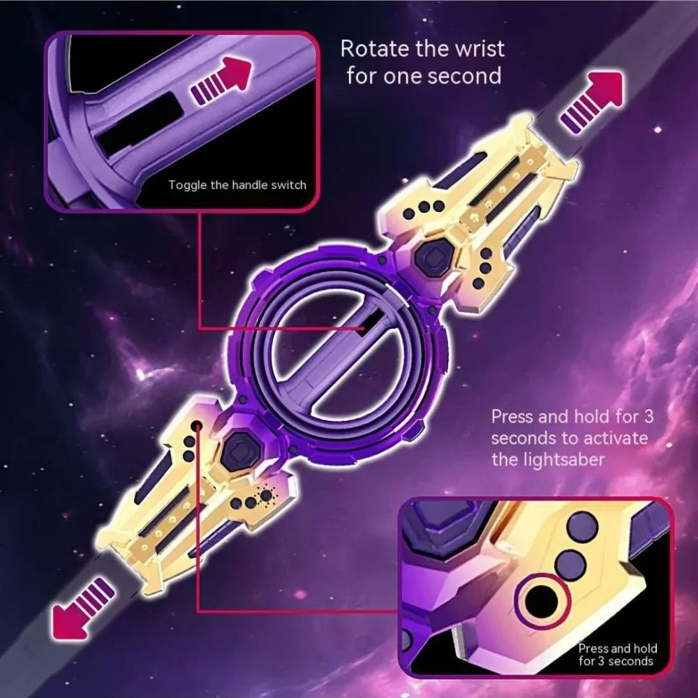 Electric Gyro Light Sword Toy 360-Degree Spinning LED Action Blade