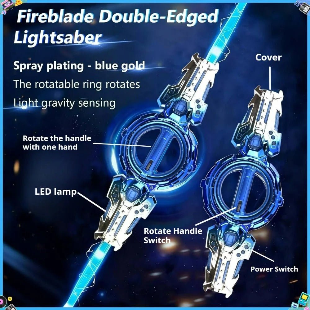 Electric Gyro Light Sword Toy 360-Degree Spinning LED Action Blade