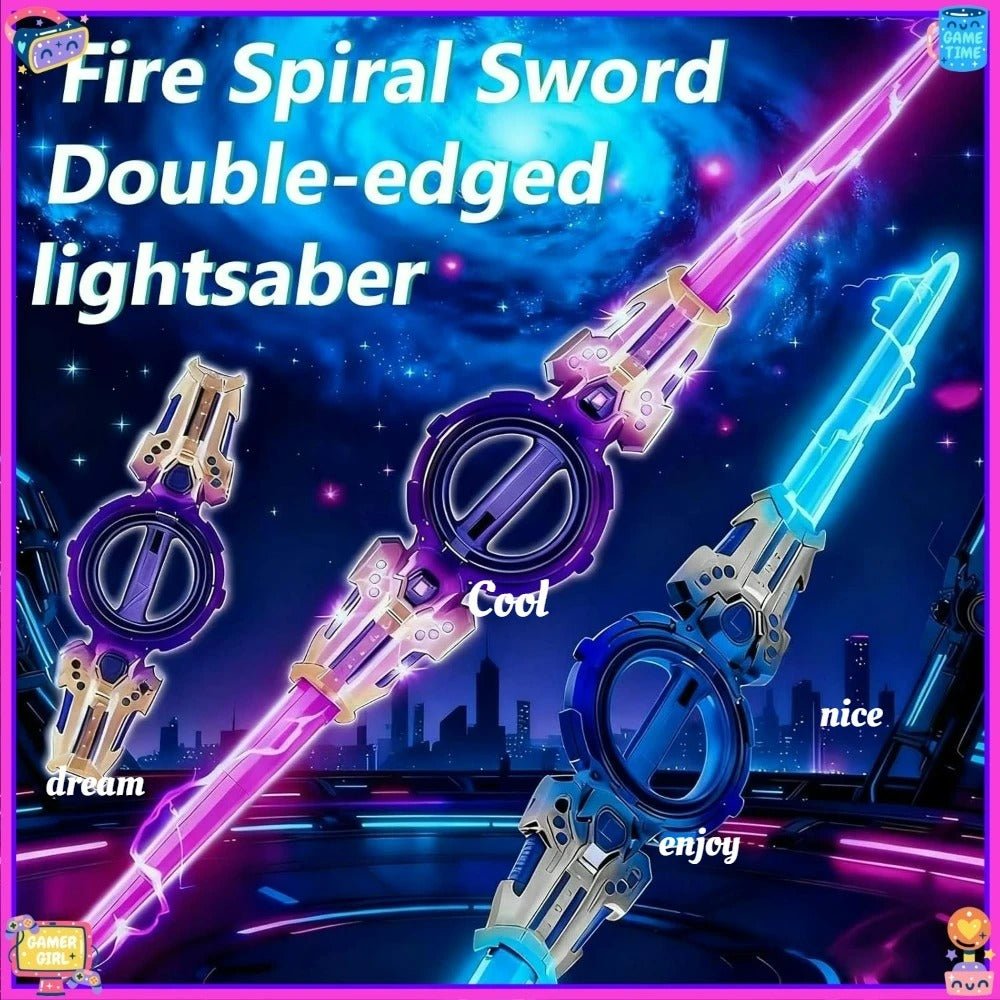 Electric Gyro Light Sword Toy 360-Degree Spinning LED Action Blade