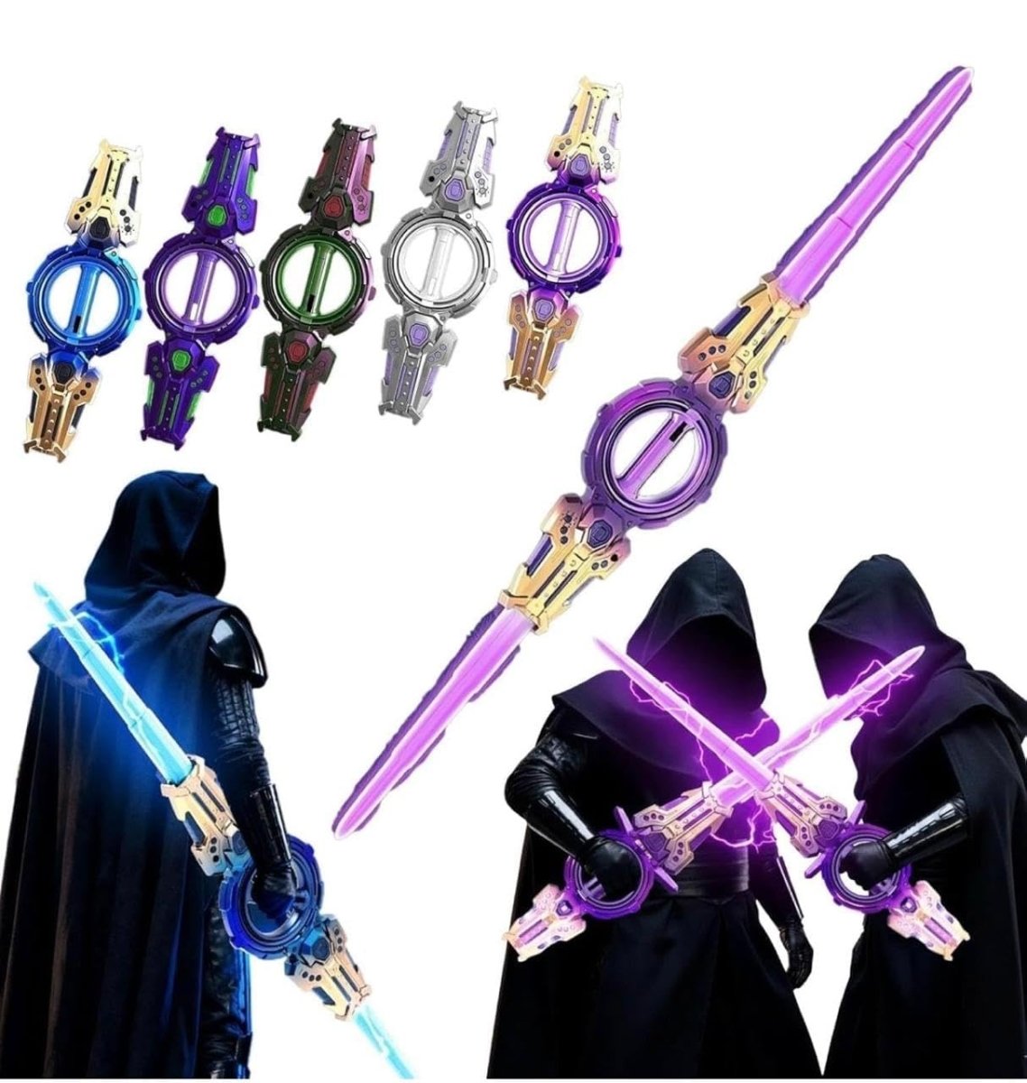 Electric Gyro Light Sword Toy 360-Degree Spinning LED Action Blade